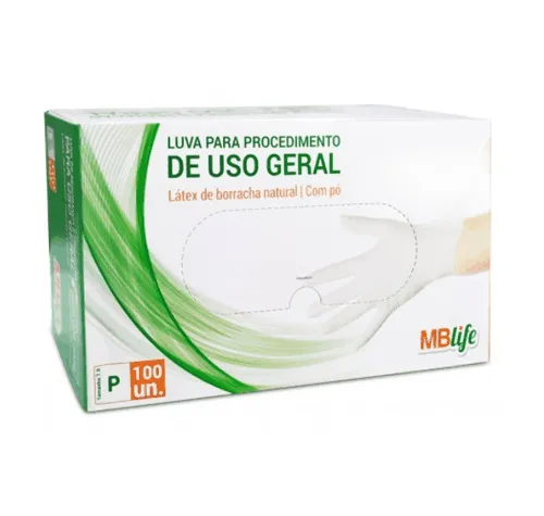 Imagem de Luva de Látex Medix MBlife P, com pó, caixa com 100 unidades
