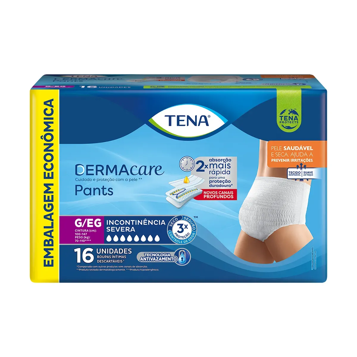 Imagem de Roupa Íntima Descartável Tena Pants Dermacare G/EG 16 unidades