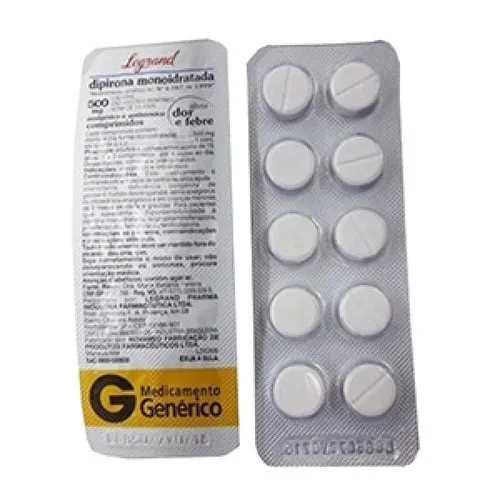 Imagem de Dipirona Monoidratada Legrand 500mg, blíster com 10 comprimidos