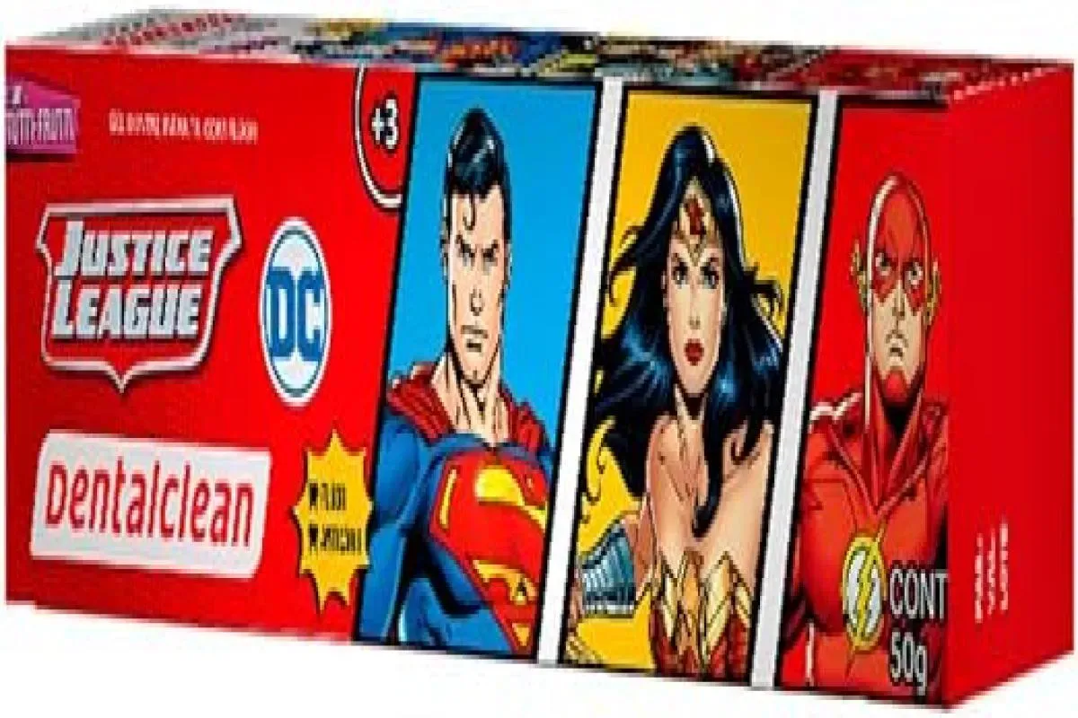 Imagem de Pasta de Dente Infantil Heróis Liga da Justiça com Flúor Tutti-frutti 50g