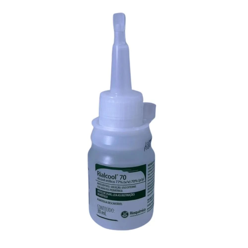 Imagem de Álcool 70% Rioquímica Rialcool Solução de Uso Dermatológico Frasco 30ml