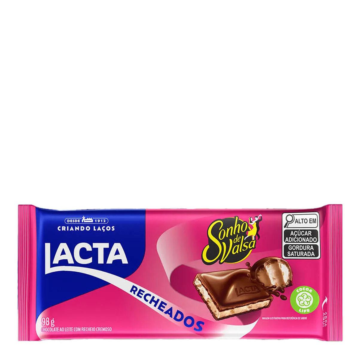 Imagem de Chocolate Ao Leite Lacta Recheio Sonho De Valsa 98g