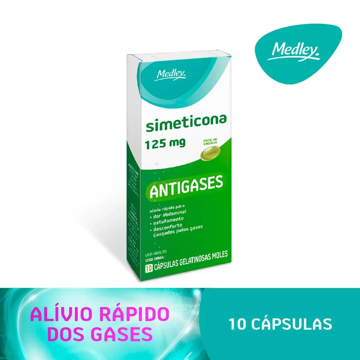 Imagem de Simeticona 125mg 10 cápsulas Medley Genérico