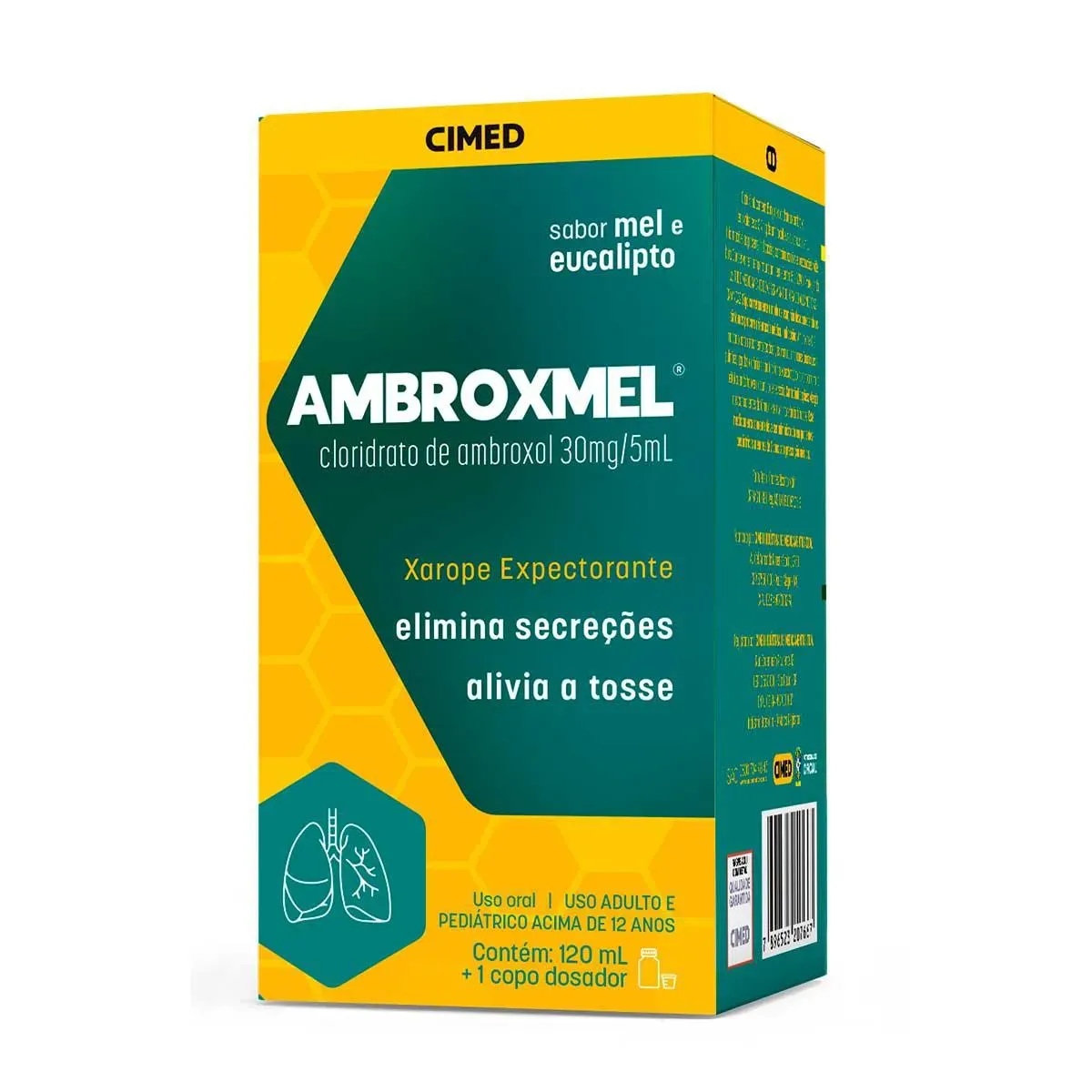 Imagem de Ambroxmel Cloridrato de Ambroxol 30mg/5ml Xarope Sabor Mel e Eucalípto 120ml