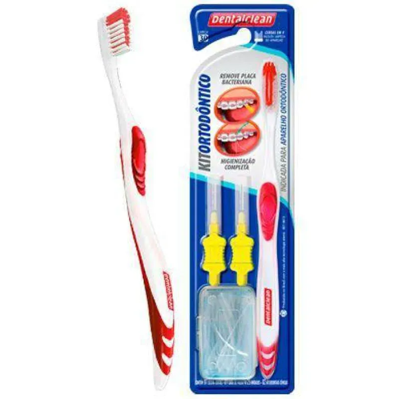 Imagem de Kit Dentalclean 1 Escova Dental + 2 Interdentais Cônicas E 1 Caixa de Passa Fio com 25 unidades
