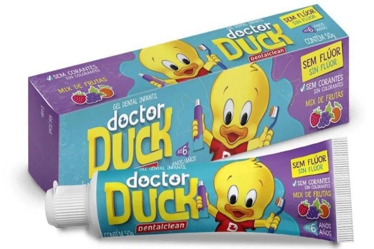 Imagem de Gel Dental Doctor Duck sem Fluor Mix de Frutas 0a5 Anos50g