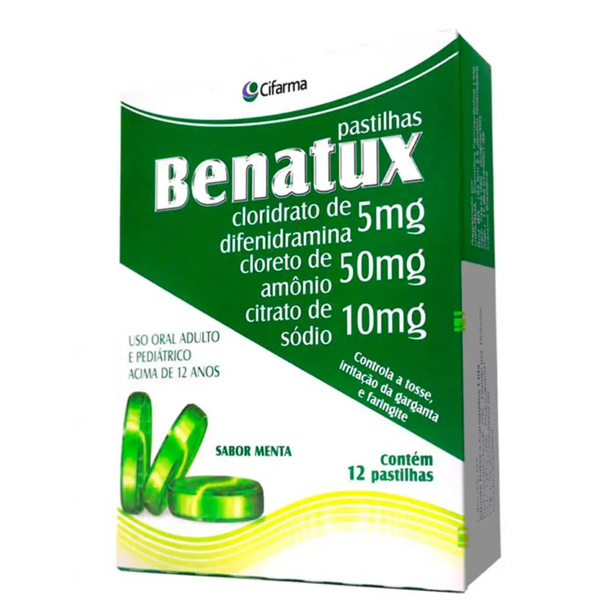 Imagem de Pastilha Benatux Sabor Menta 12 unidades