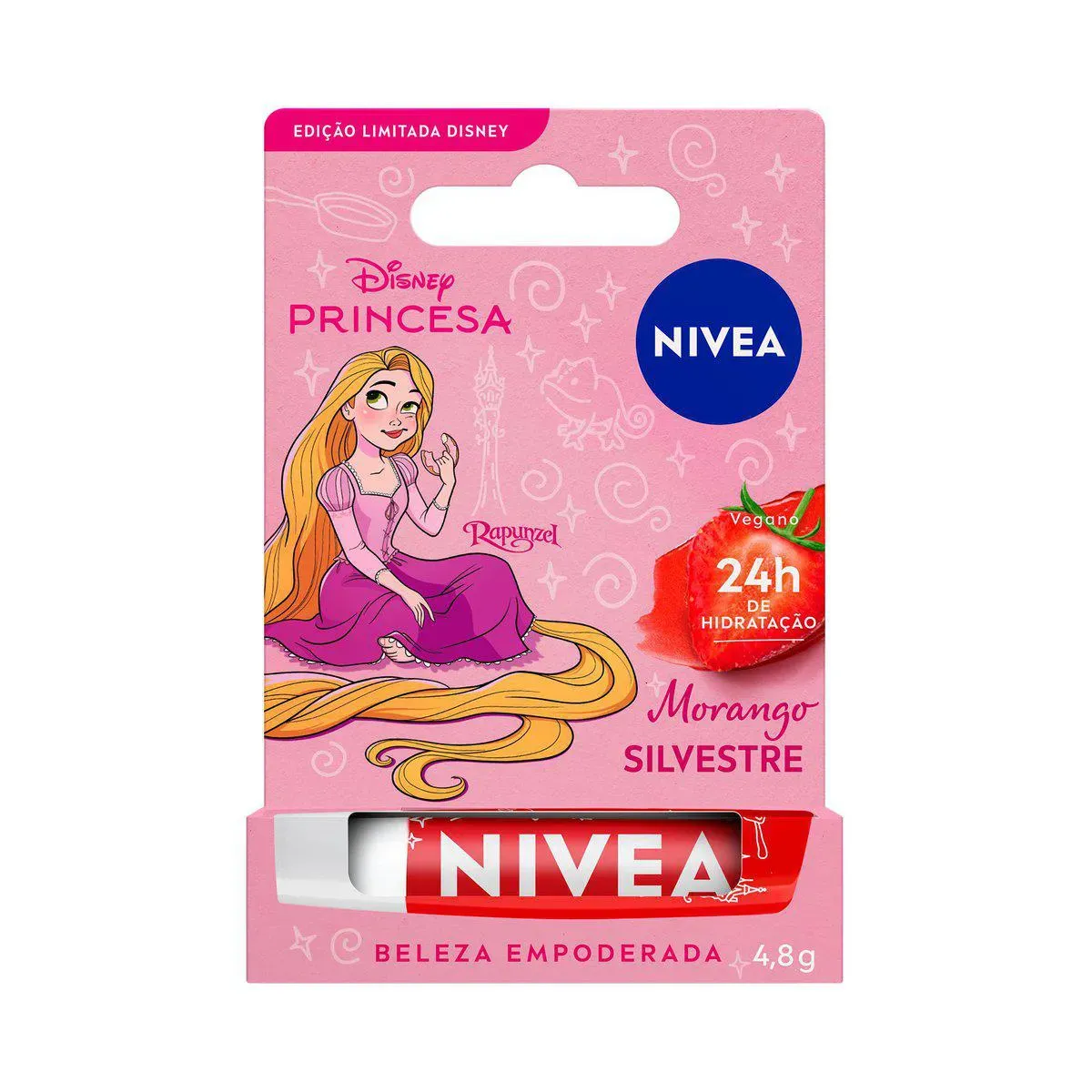 Imagem de Hidratante Labial Nivea Disney Princesa Rapunzel Morango Silvestre 4,8g
