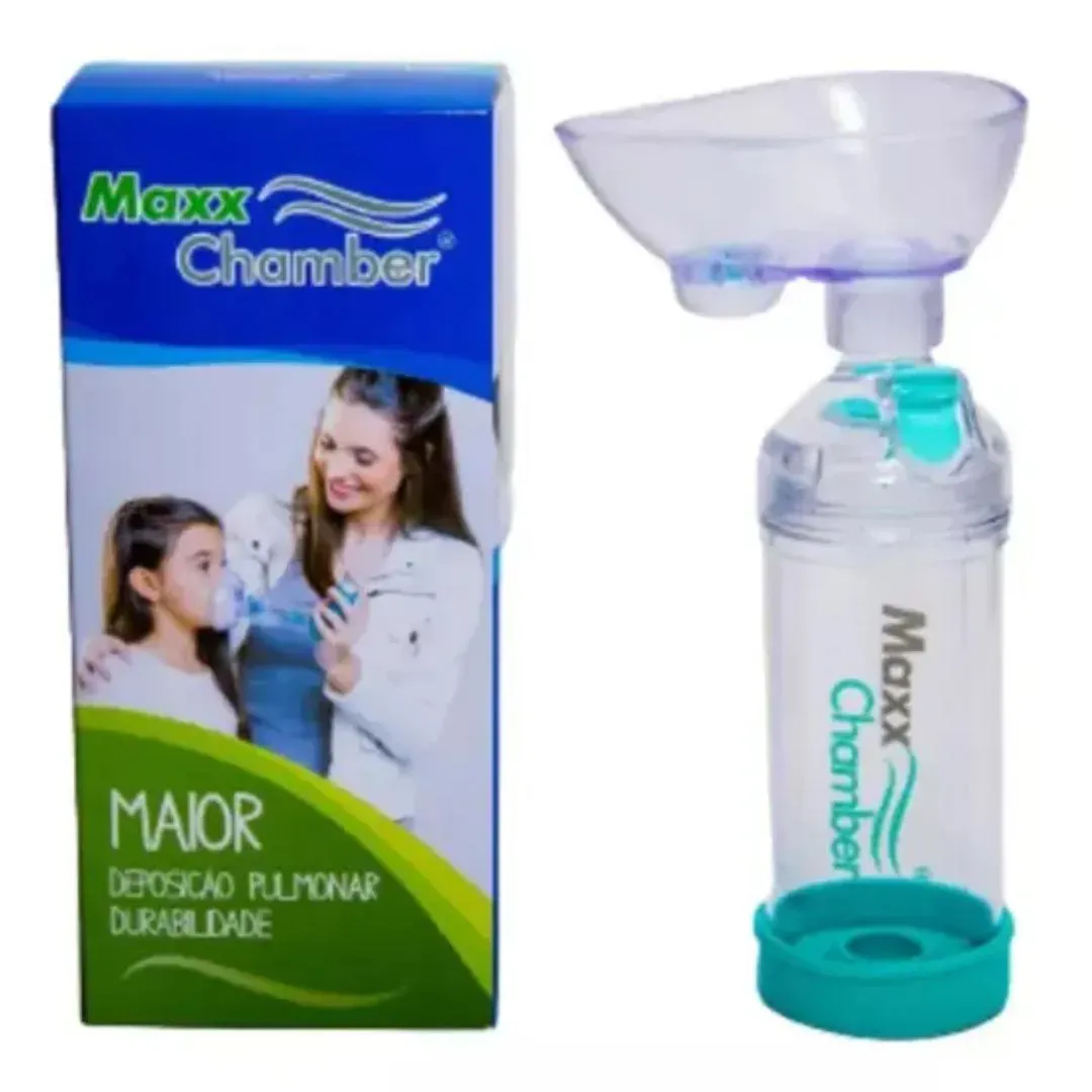 Imagem de Espacador Maxx Chamber Infantil e Adulto (com Bocal) para Bombinha de Asma e Medicamento Aerosol