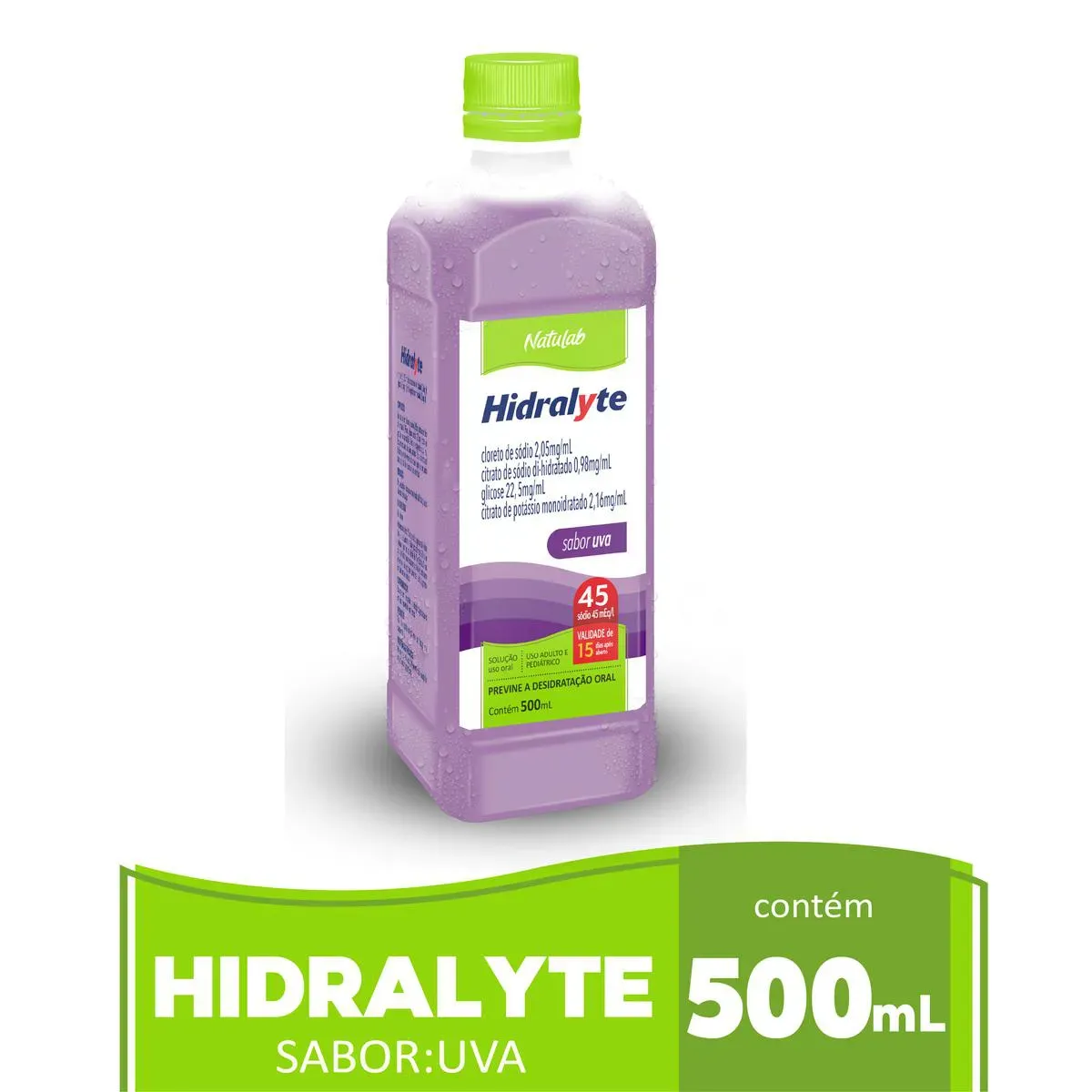 Imagem de Hidralyte 45 Natulab Sabor Uva 500ml