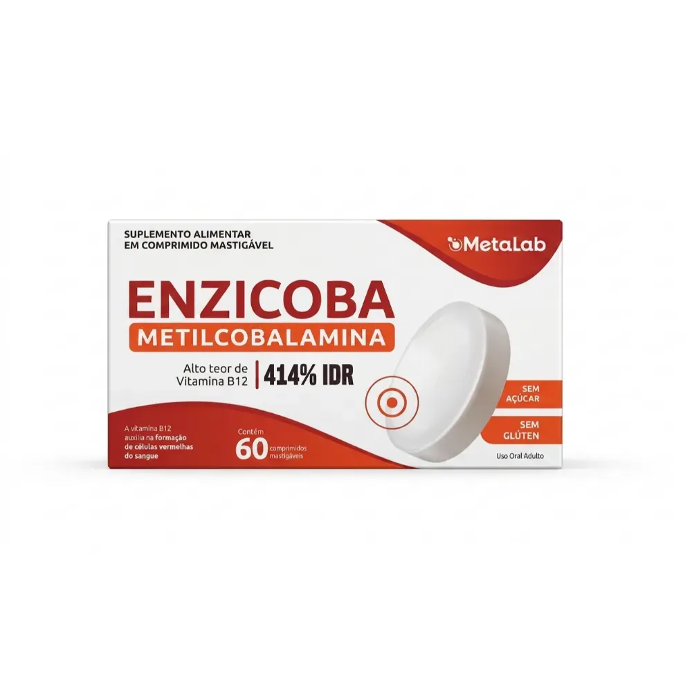 Imagem de Enzicoba Vitamina B12 Mecobalamina 9.9 mcg C/60 Comprimidos Mastigável