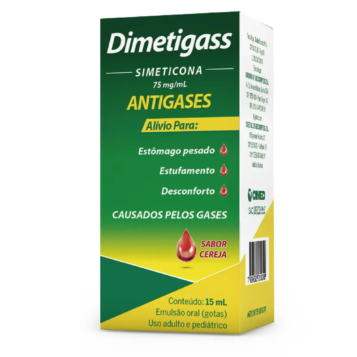 Imagem de Dimetigass Simeticona 75mg/ml Sabor Cereja Gotas 15ml