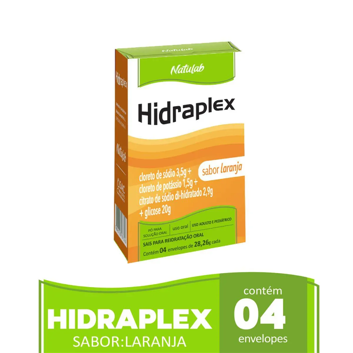 Imagem de Hidraflex Sabor Laranja Pó para Solução Oral 4 envelopes de 27,9g cada