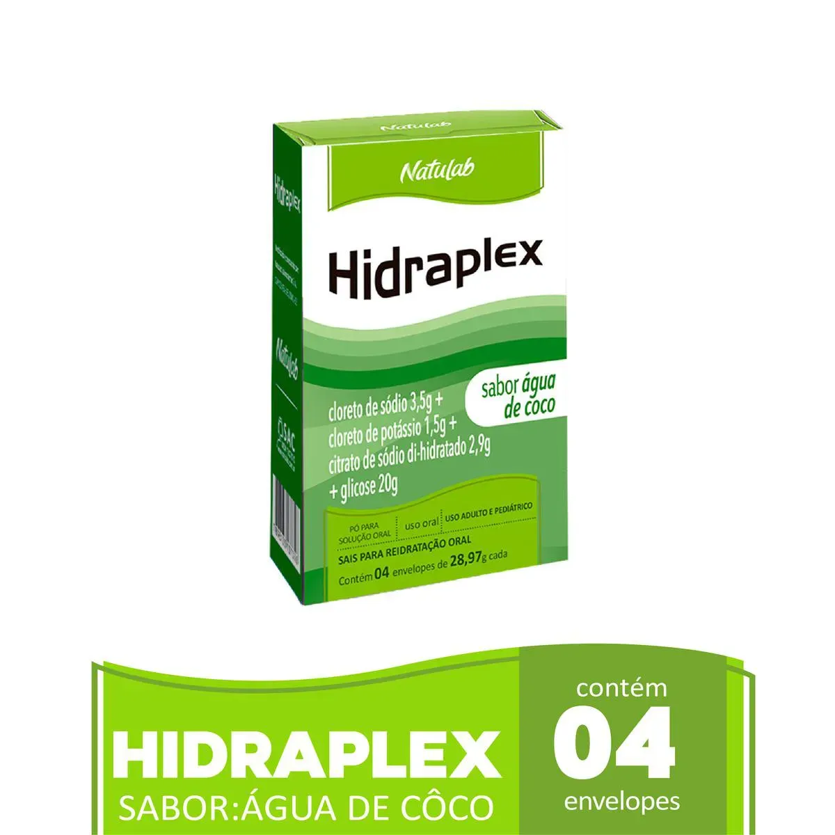Imagem de Hidraplex Sabor Água de Coco Pó 4 envelopes de 27,9g