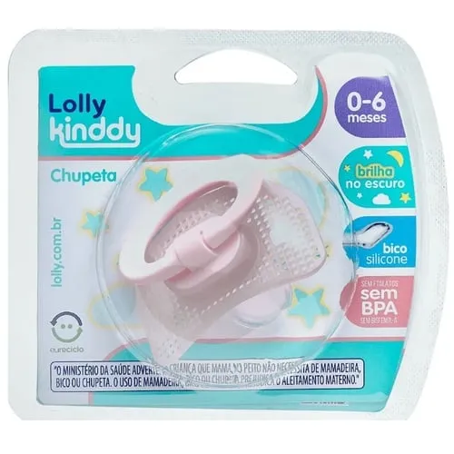 Imagem de Chupeta Lolly Kinddy Brilha no Escuro 0 a 6 meses, sortida com 1 unidade