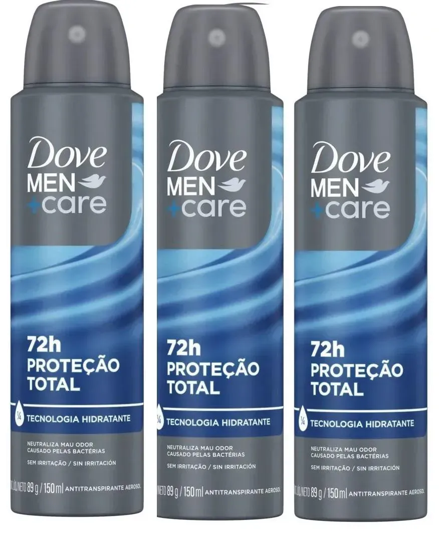 Imagem de Kit 3 Dove Men+Care Antitranspirante em Aerossol 150Ml