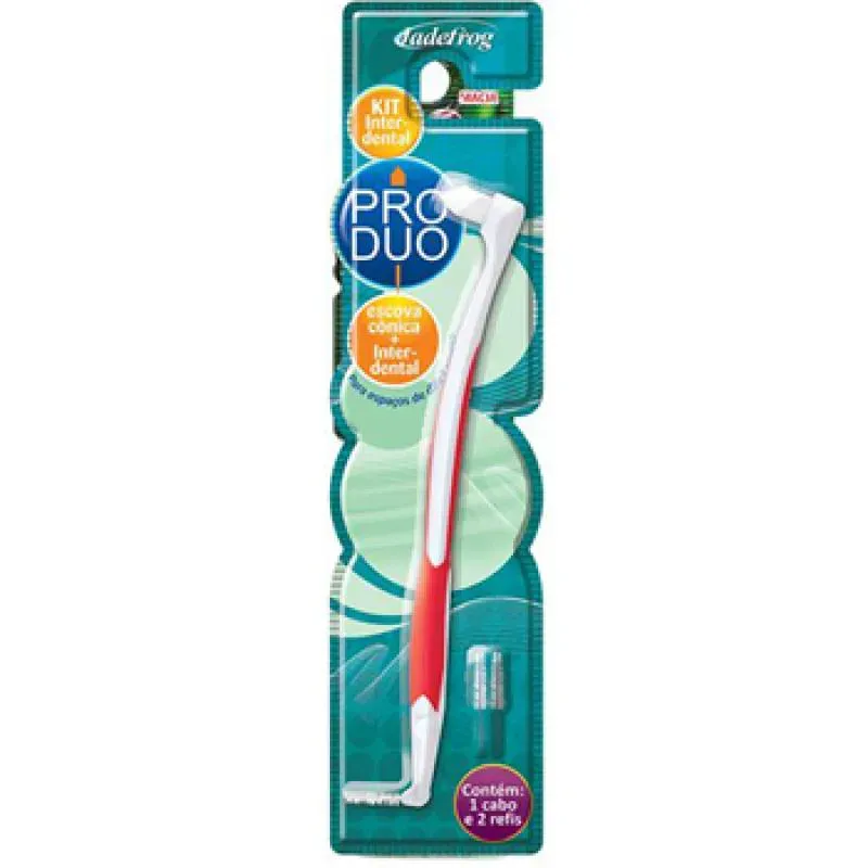 Imagem de Escova Dental Cônica + Interdental Jadefrog Pro Duo