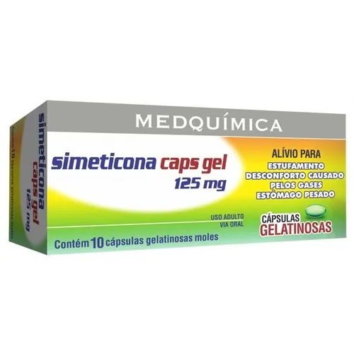 Imagem de Simeticona Medquímica 125mg, caixa com 10 cápsulas