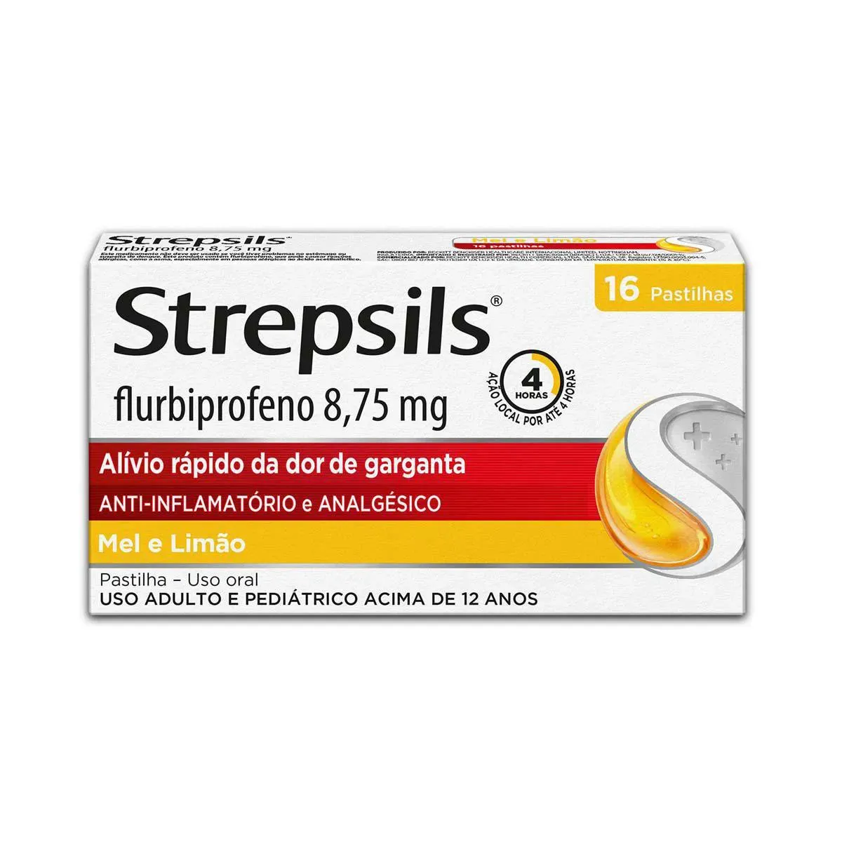 Imagem de Pastilhas para Garganta Strepsils Mel e Limão 16 Unidades