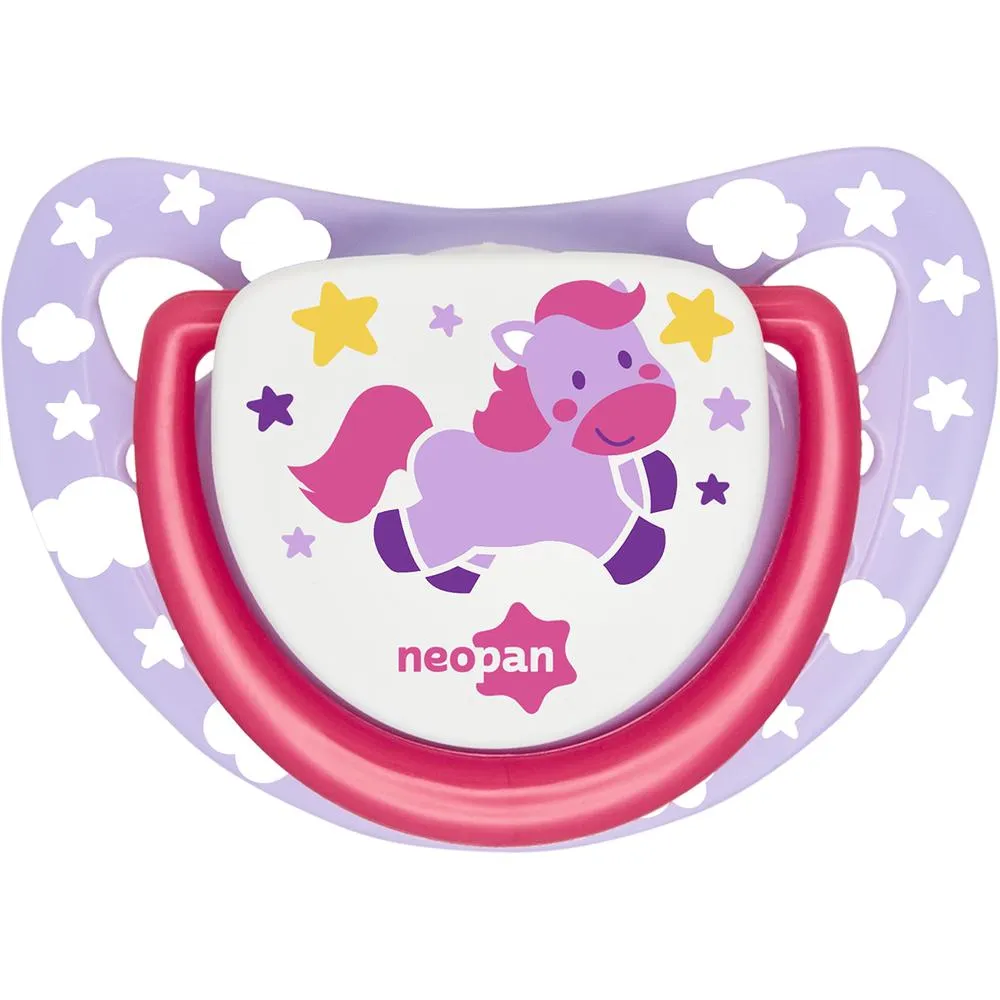 Imagem de Chupeta Neopan Tamanho 2 Ortodôntica Silicone Lilás Estampada com 1 Unidade