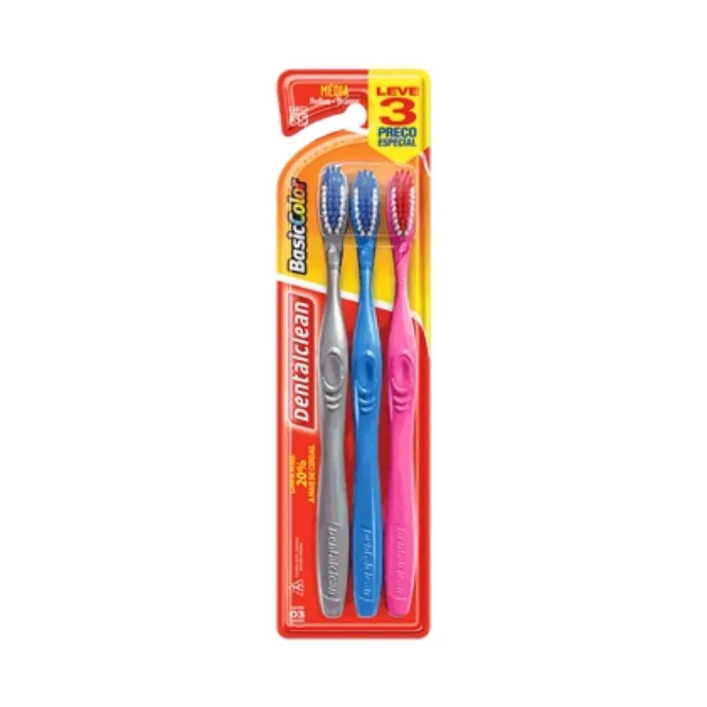 Imagem de Escova Dental Dental Clean Basic Color Mescova Dentalia Leve 3 Pague 2