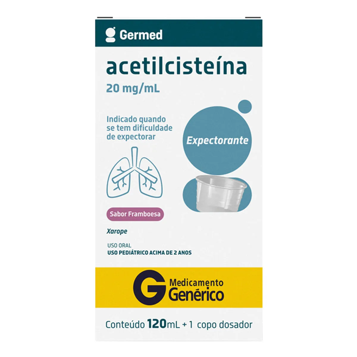 Imagem de Expectorante Acetilcisteína 20mg/ml Genérico Germed 120ml