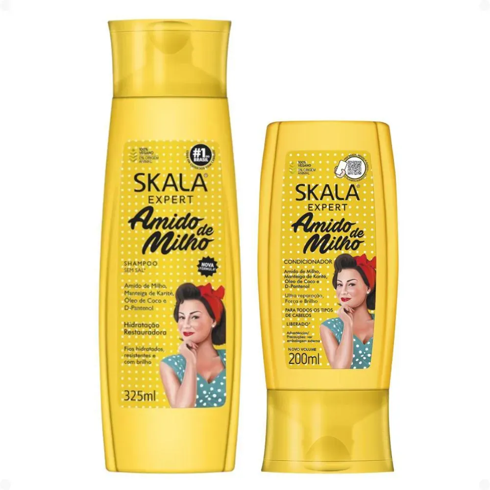 Imagem de Kit Skala Expert Amido de Milho: Shampoo e Condicionador 200ml
