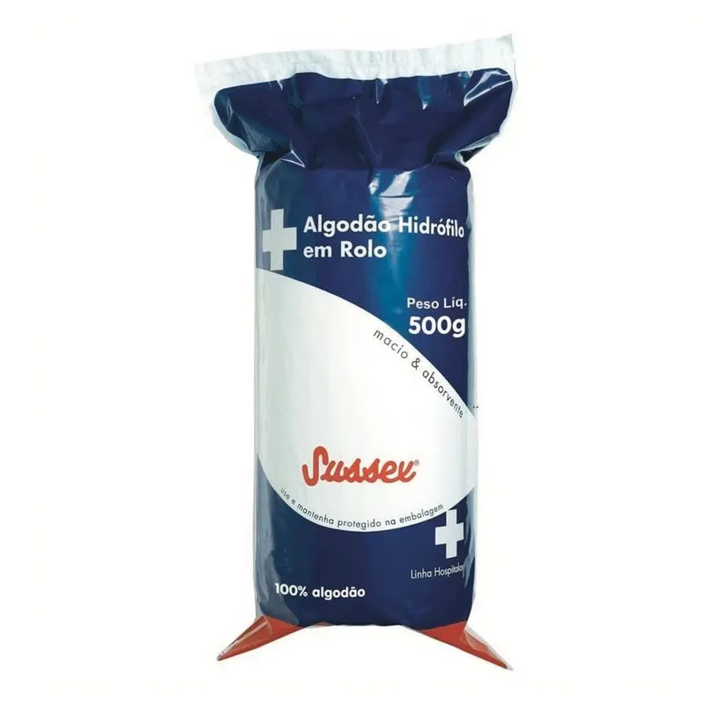 Imagem de Algodão em Rolo Sussex Hidrófilo 500g