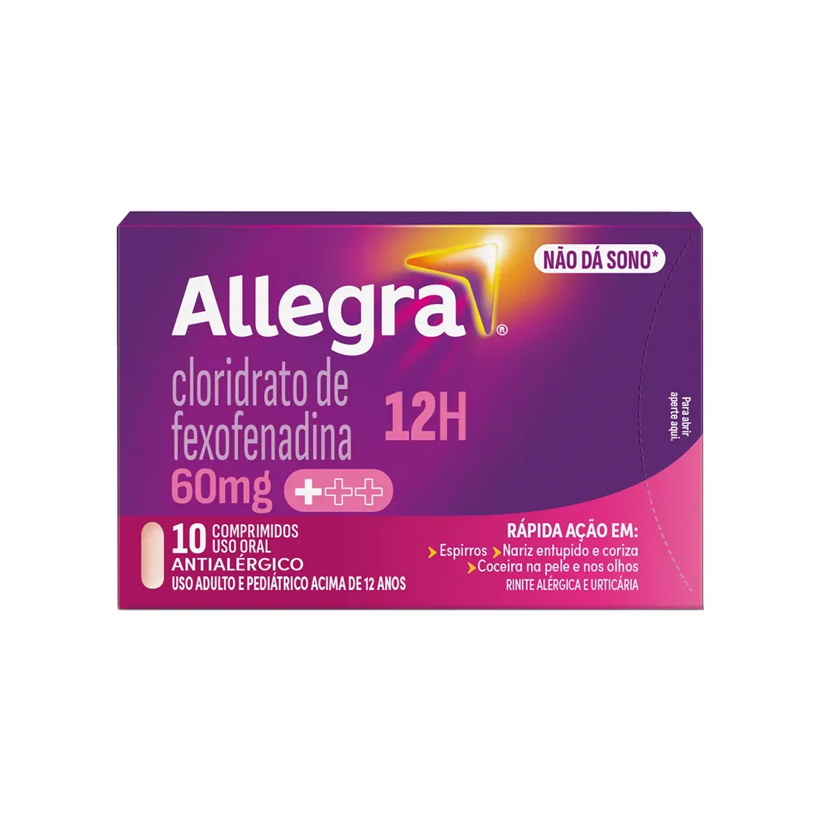 Imagem de Antialérgico Allegra Cloridrato de Fexofenadina 60mg 10 comprimidos