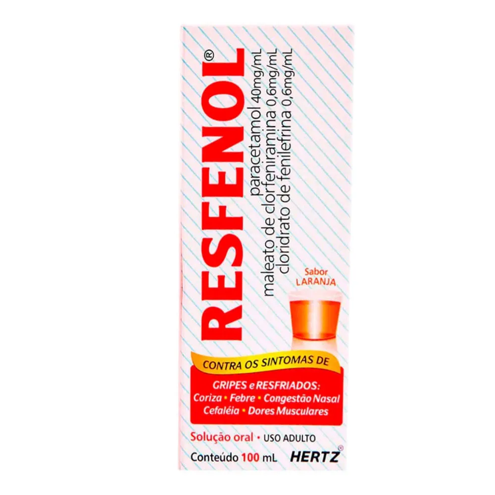 Imagem de Antigripal, Analgésico, Antitérmico e Descongestionante Resfenol 40mg/ml + 0,6mg/ml + 0,6mg/ml 100ml