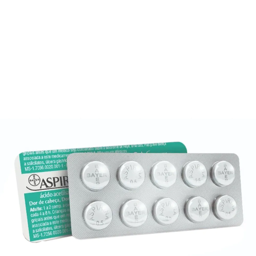 Imagem de Analgésico e Relaxante Muscular Aspirina Adulto 500mg 10 Comprimidos